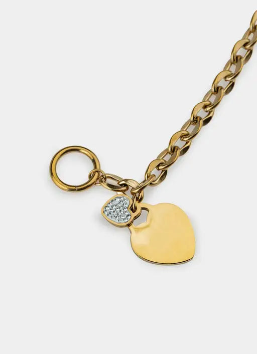 Multi Charm Heart Bracelet- 18K Gold Plated