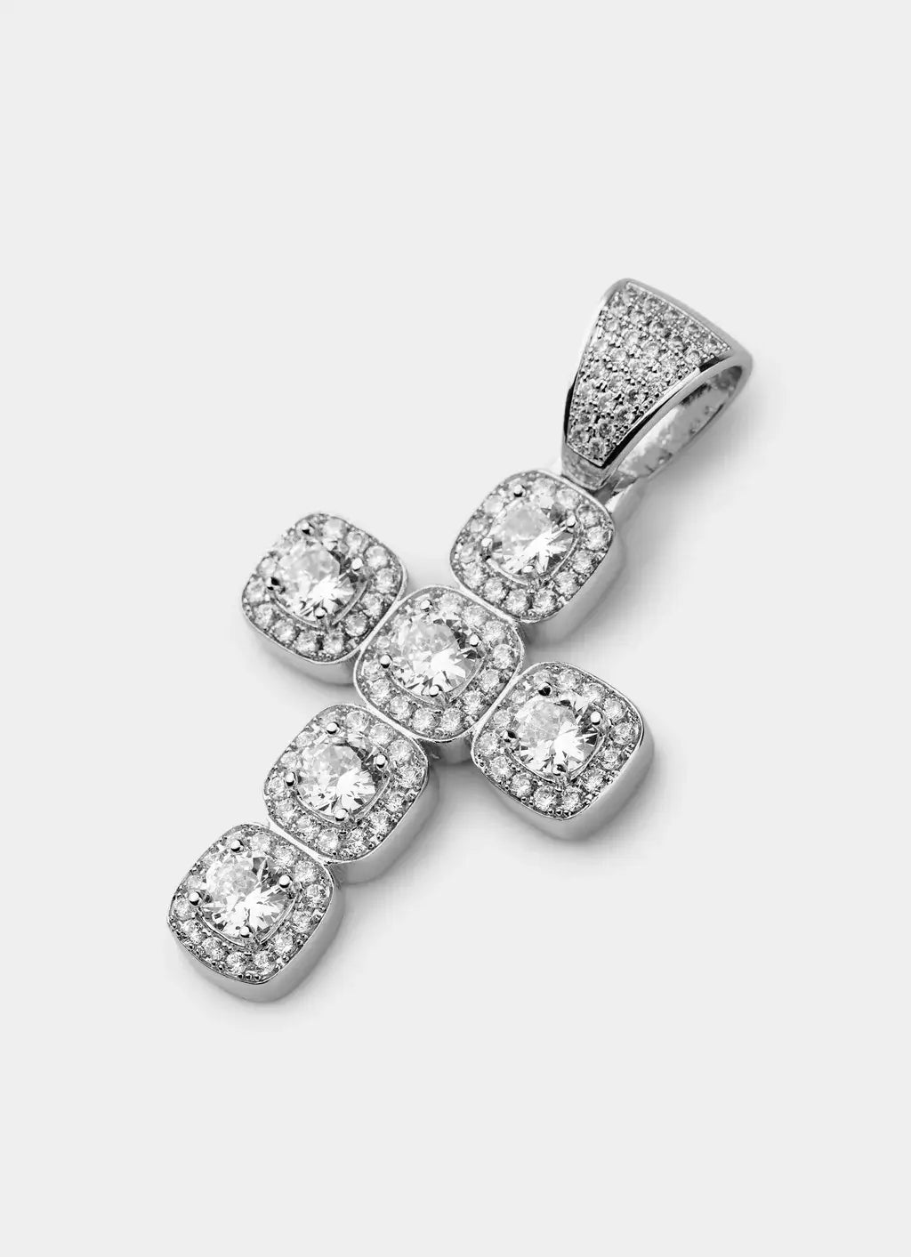 palladium plated pendant – Princess Cut Cross Pendant - Palladium Plated – Vendetta Jewellery