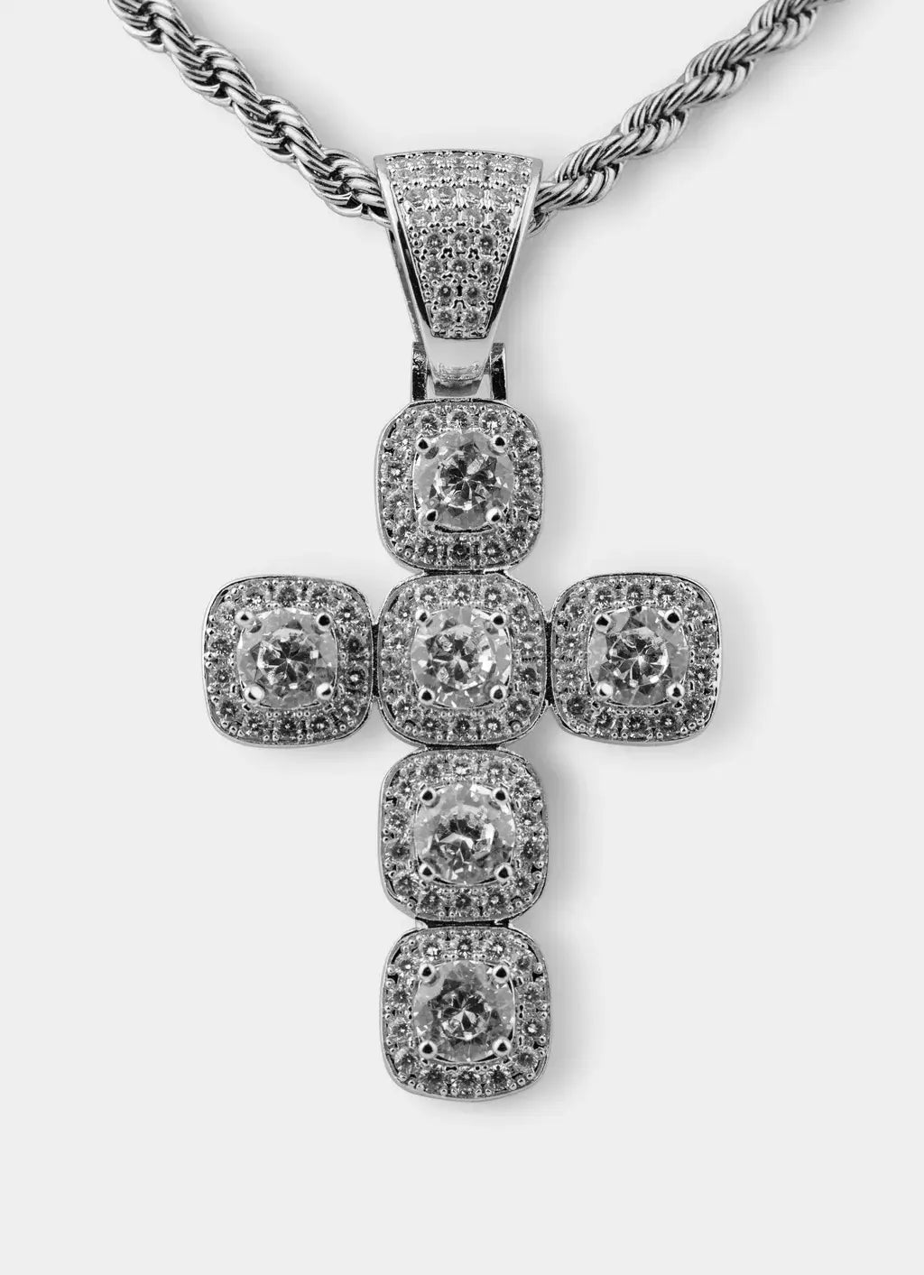 Palladium plated pendant – Princess Cut Cross Pendant - Palladium Plated – Vendetta Jewellery