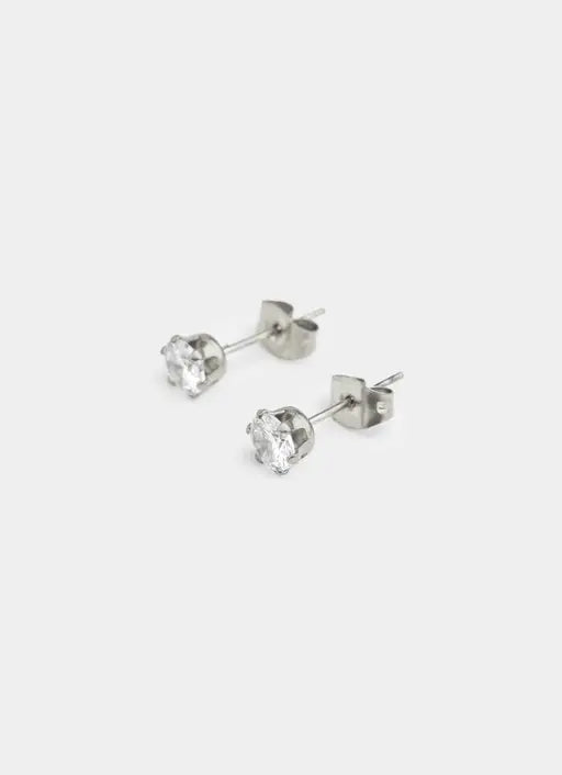 Solitaire Stud Earrings - Stainless Steel